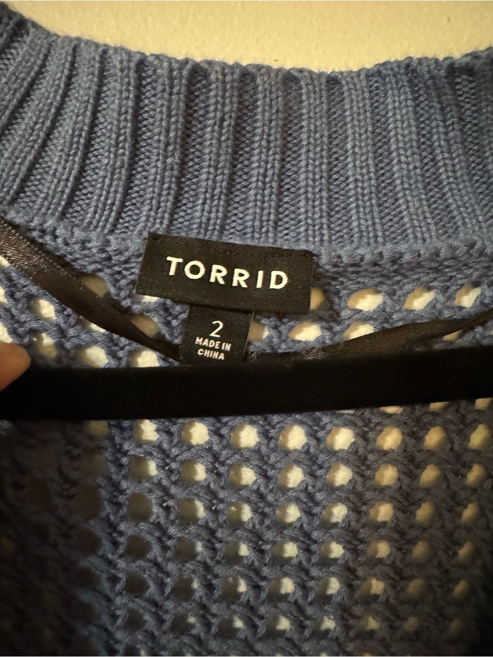 torrid Blue Open-Stitch Button-Front Cardigan - Picture 5 of 6